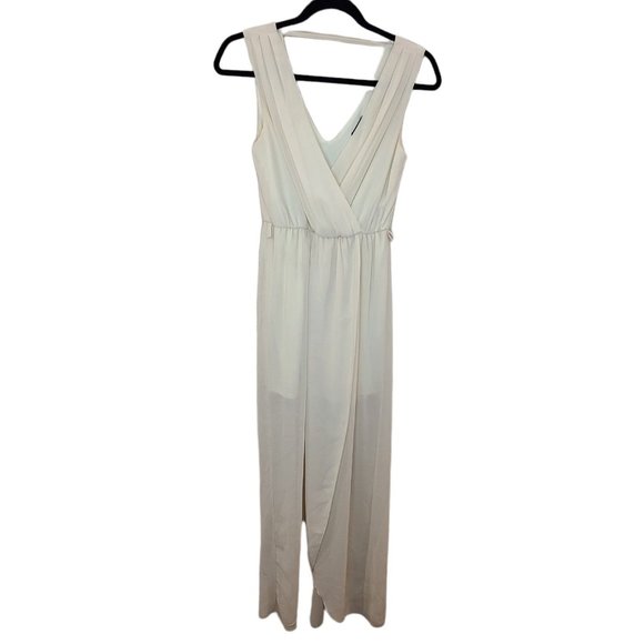 Miss Avenue Dresses & Skirts - Miss Avenue Dress Womens Small Ivory Chiffon Maxi Layered Flowy Lightweight